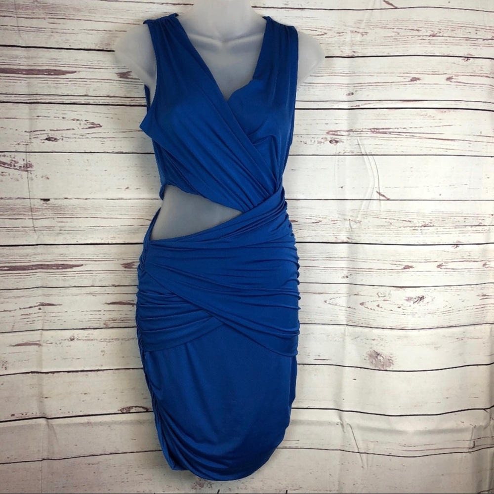 BeBe Cut-out Ruched Mini Dress - Picture 3 of 3